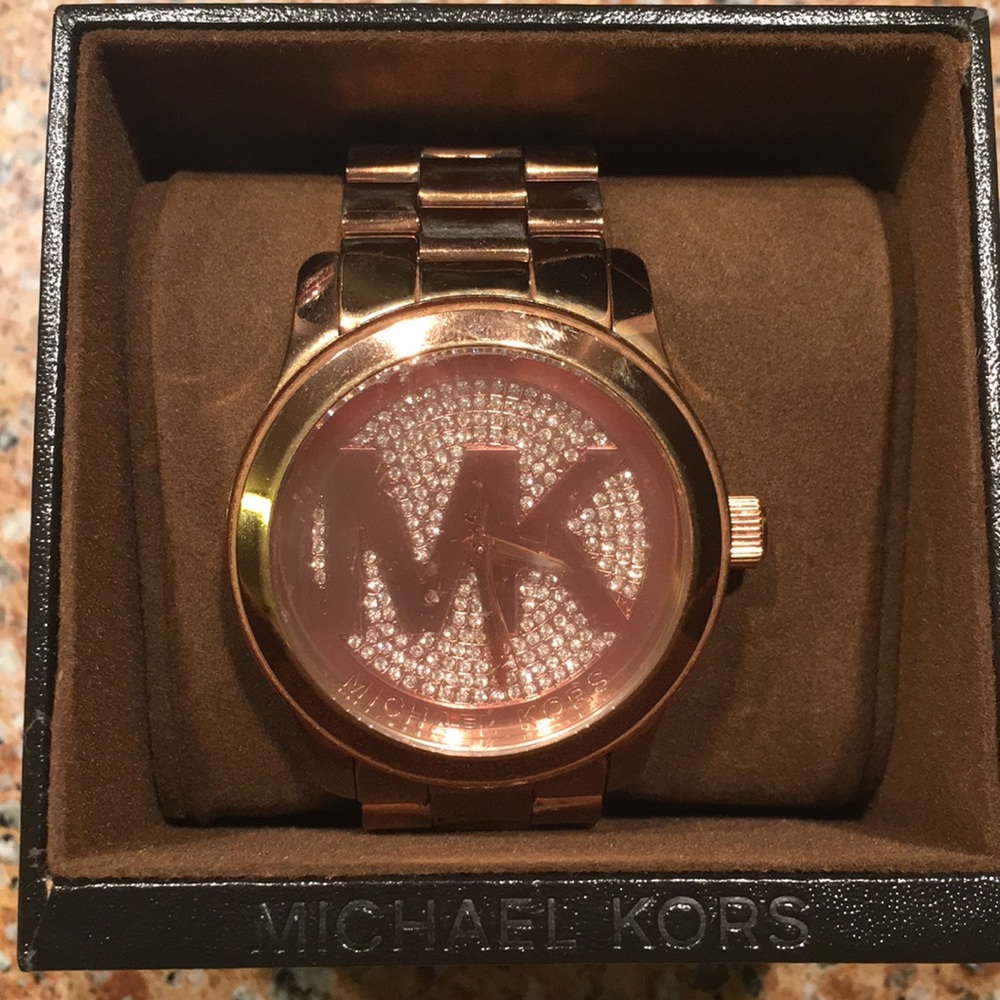 Rose gold Michael kors watch